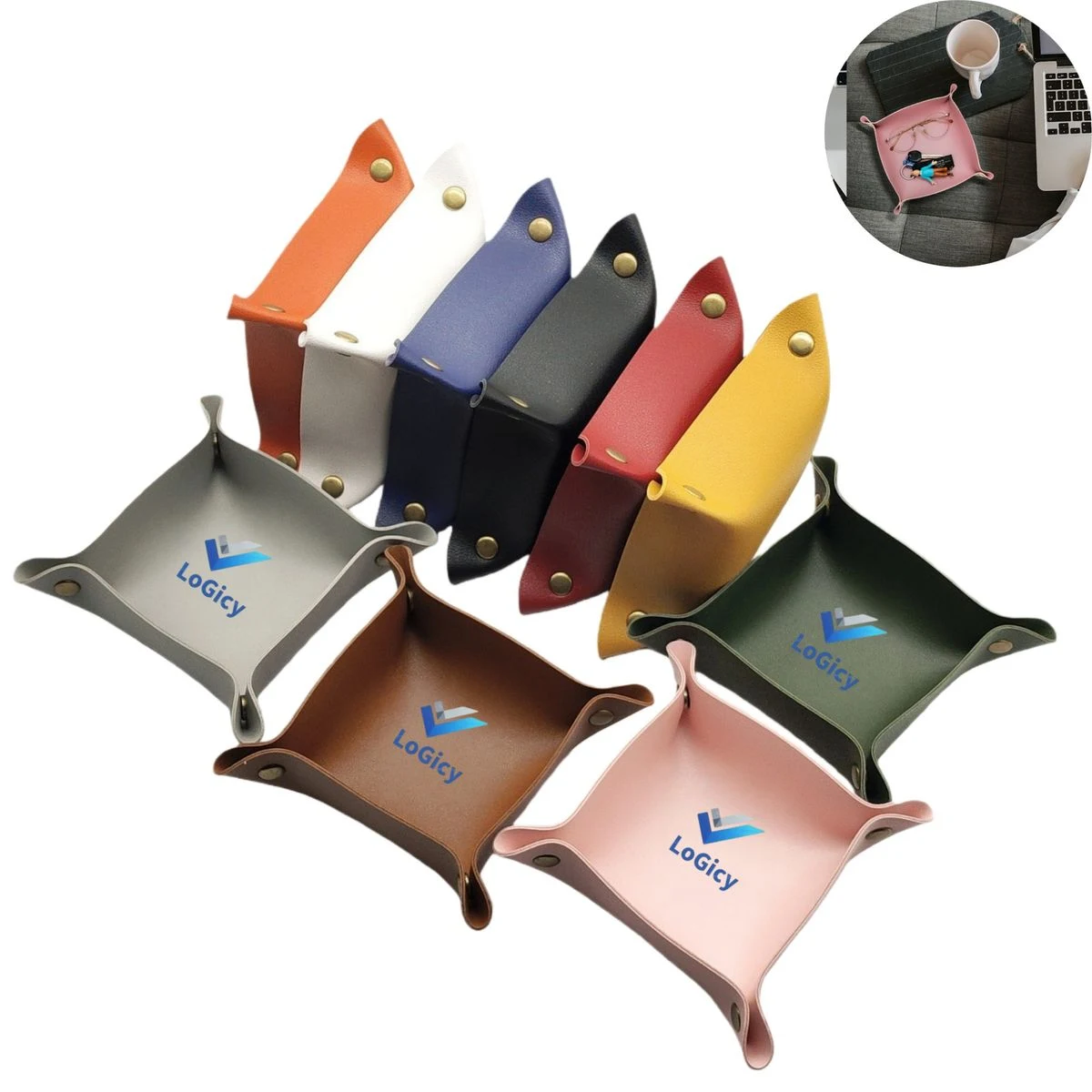 PU Leather Valet Tray Organizer 1