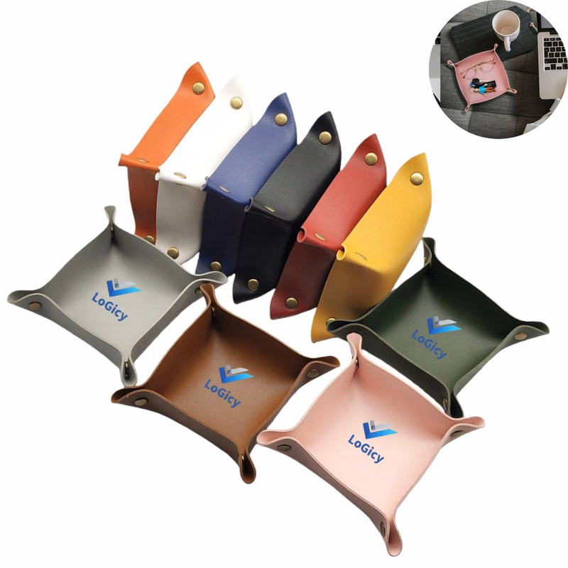 PU Leather Valet Tray Organizer