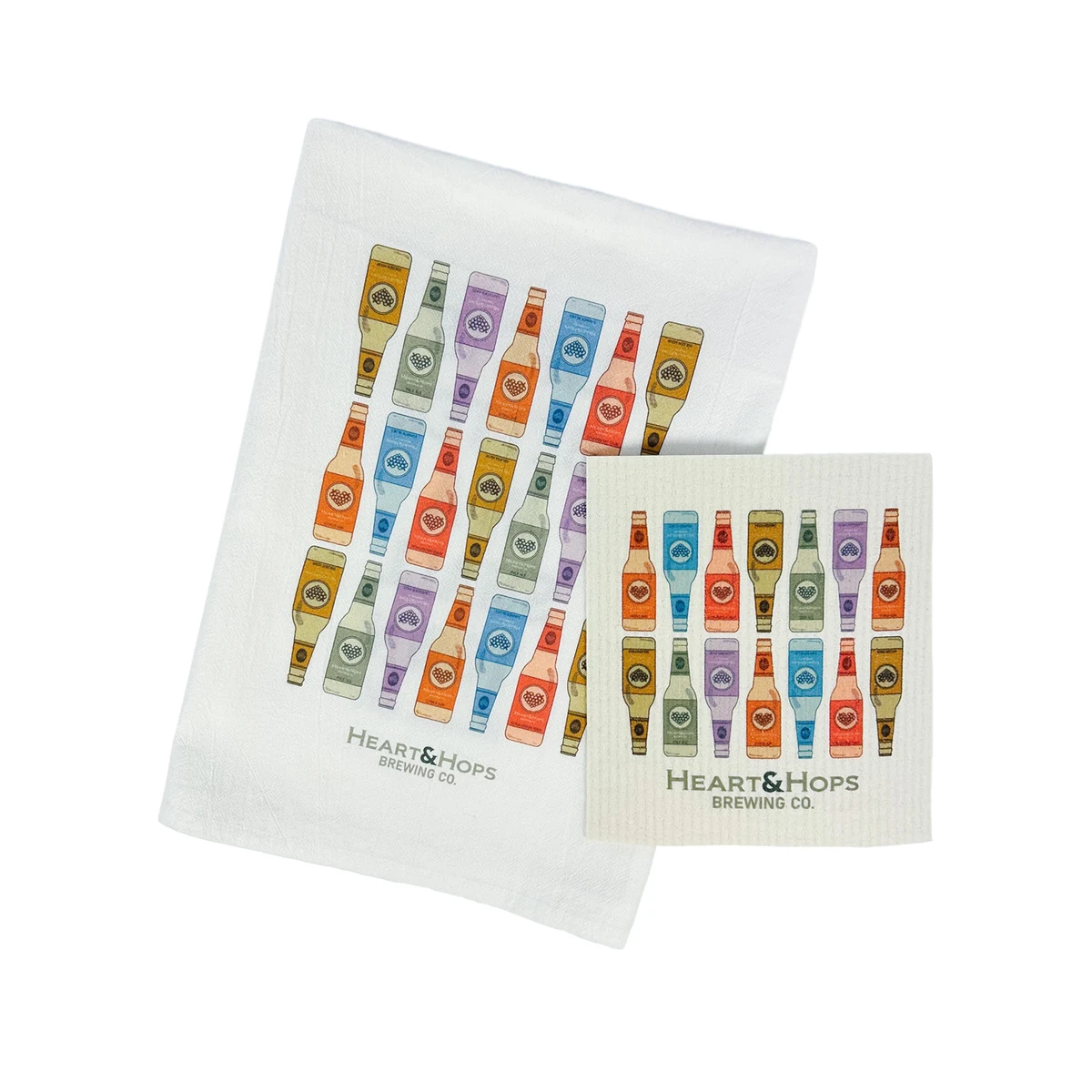 Set of Cotton Tea Towel & Swedish Dish Cloth 1