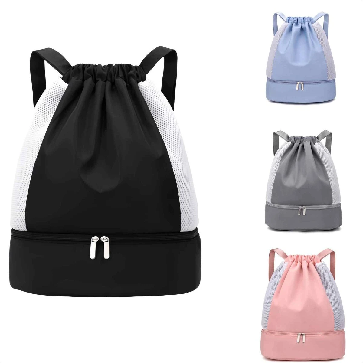 Resistant Drawstring Backpack Shoe Pocket 1