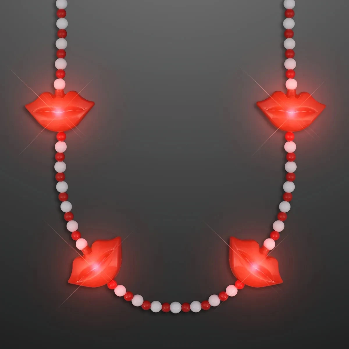 Red Lips Light Up Beads Necklace 1