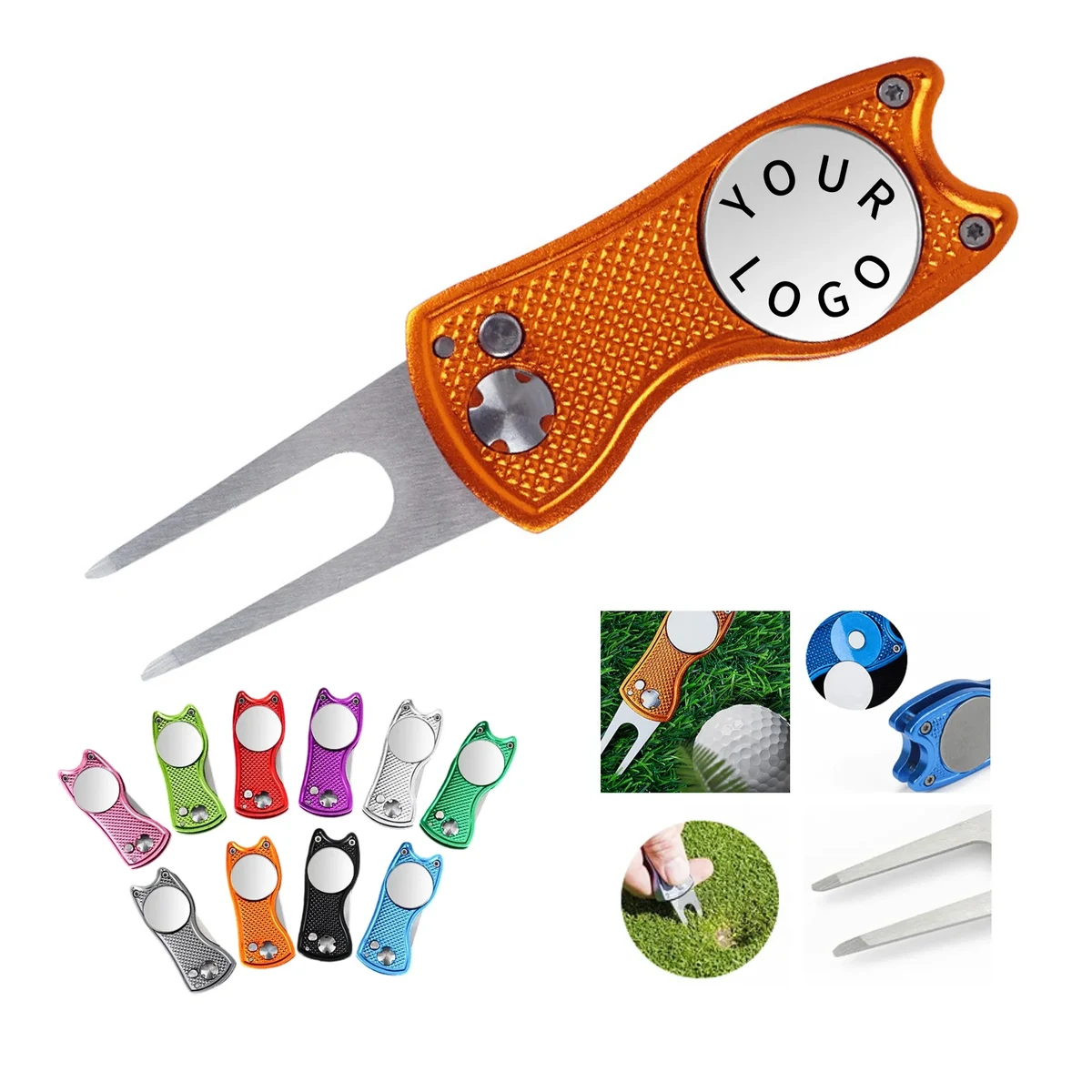 Golf Divot Tool with Magnetic Ball Marker 1
