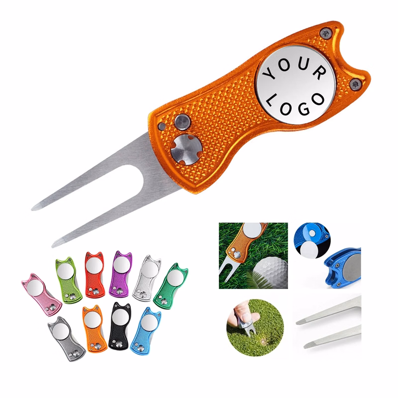 Golf Divot Tool with Magnetic Ball Marker