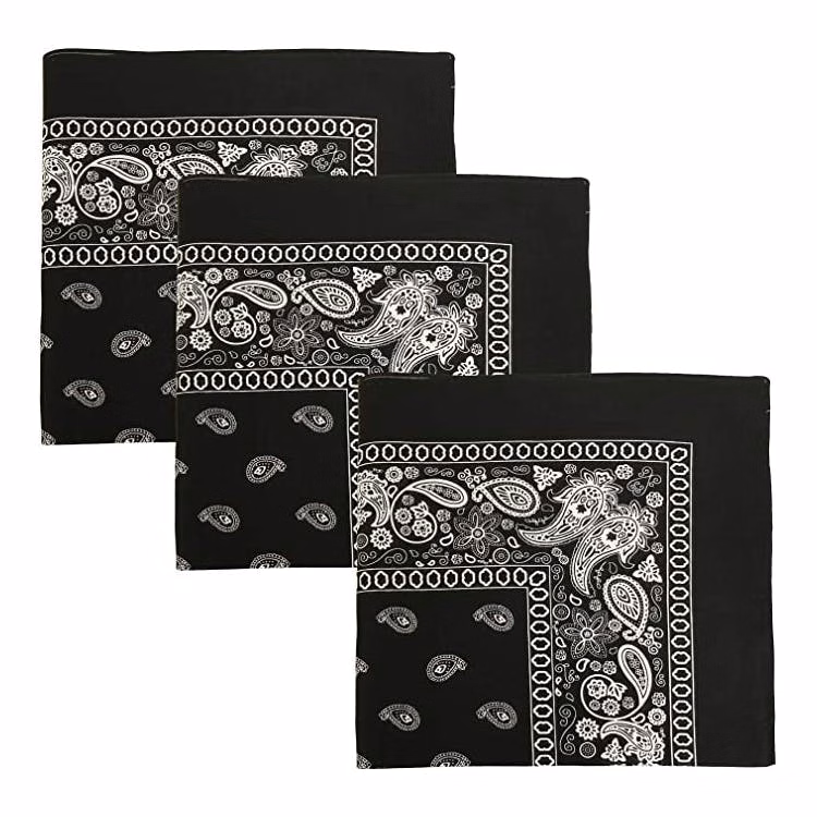 Cotton Bandanas - Paisley Black