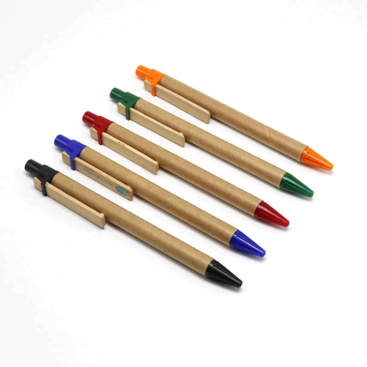 Eco-Friendly Kraft Paper Ballpoint Pen with Bamboo Clip 1