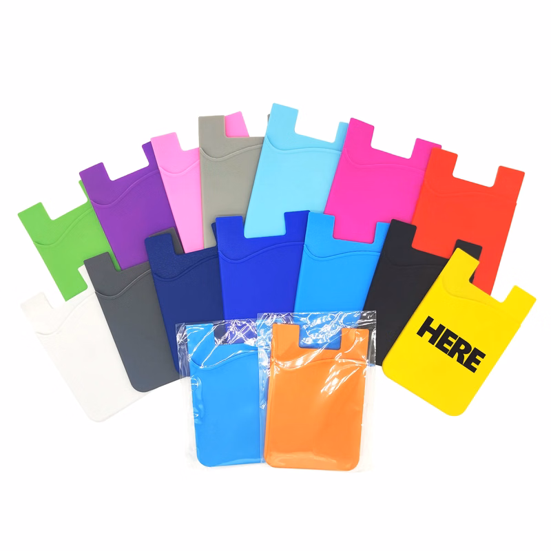 MOQ 100PCS Travel Back Stick Silicone Single Layer Card Hold