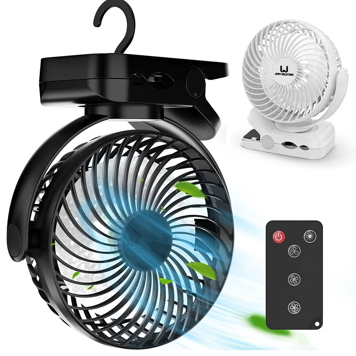 Portable Camping Rechargeable Fan with LED Lantern 1
