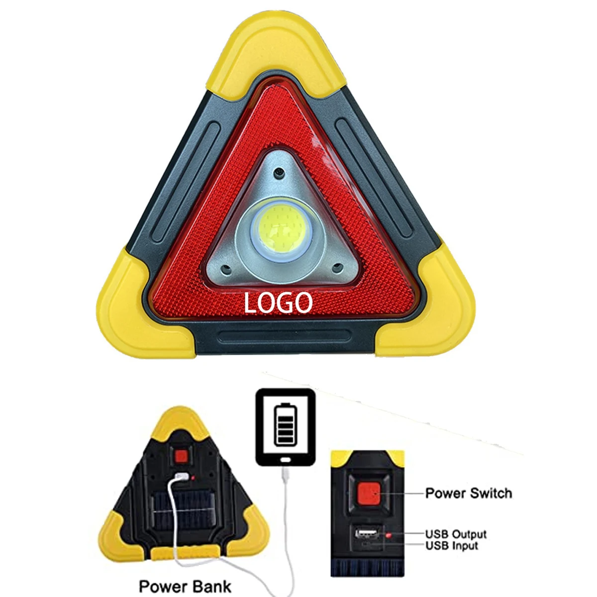 Portable Triangle Warning Led Flashlight 1
