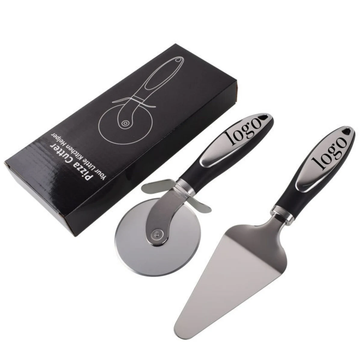 2 Pcs Pizza Slicer And Spatula Set 1