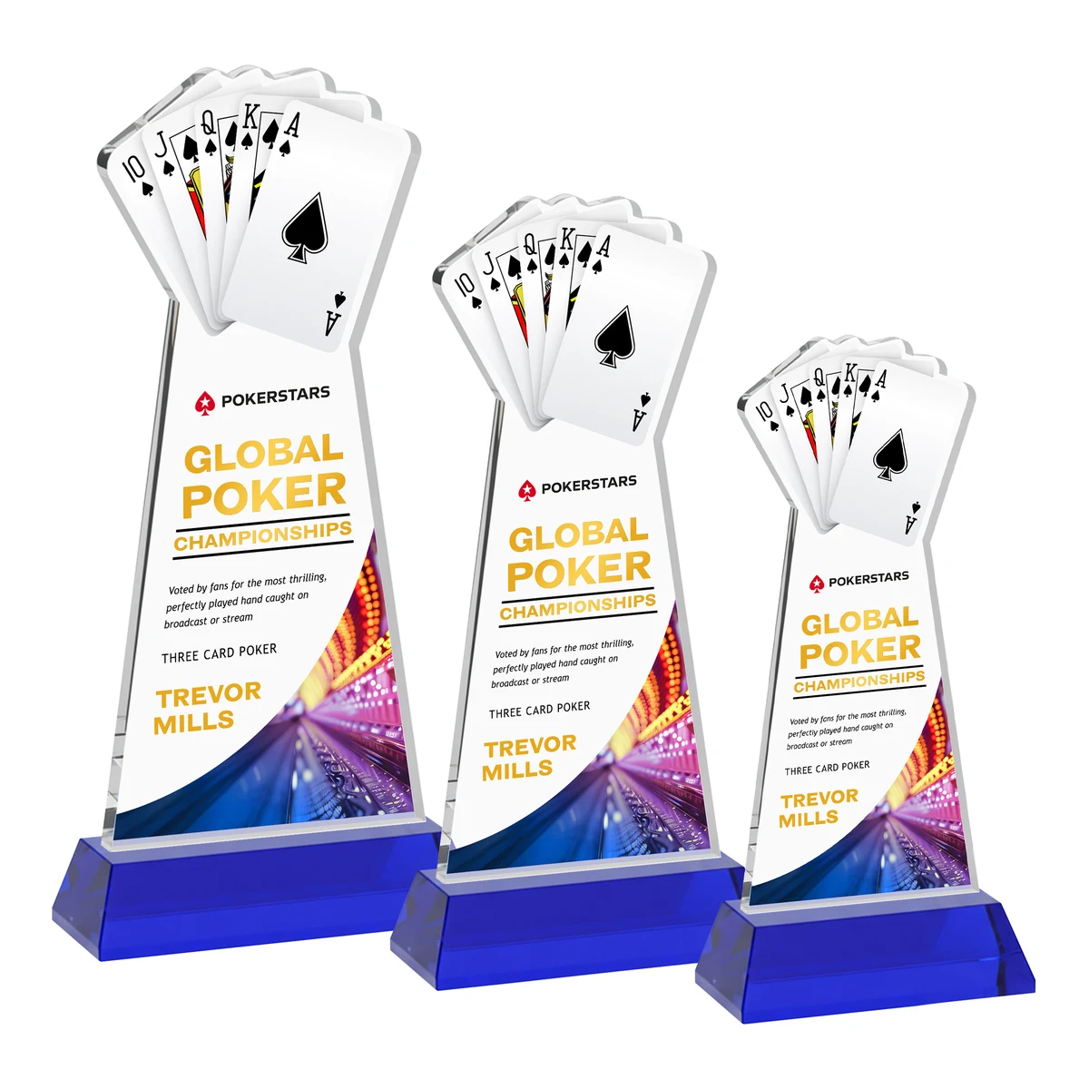 Poker VividPrint™ Award on Hartford Base - Blue 1