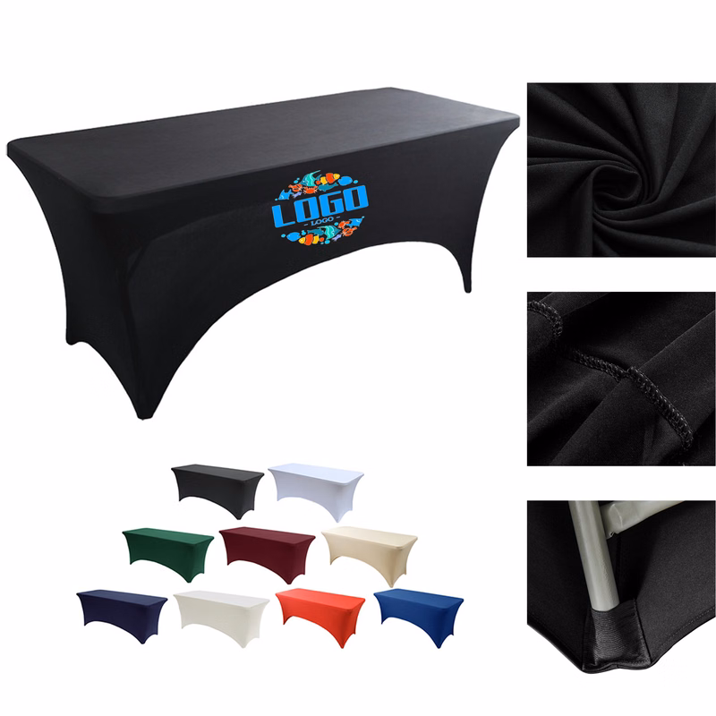 6FT Customizable Polyester Tablecloth Stretch Table Cover