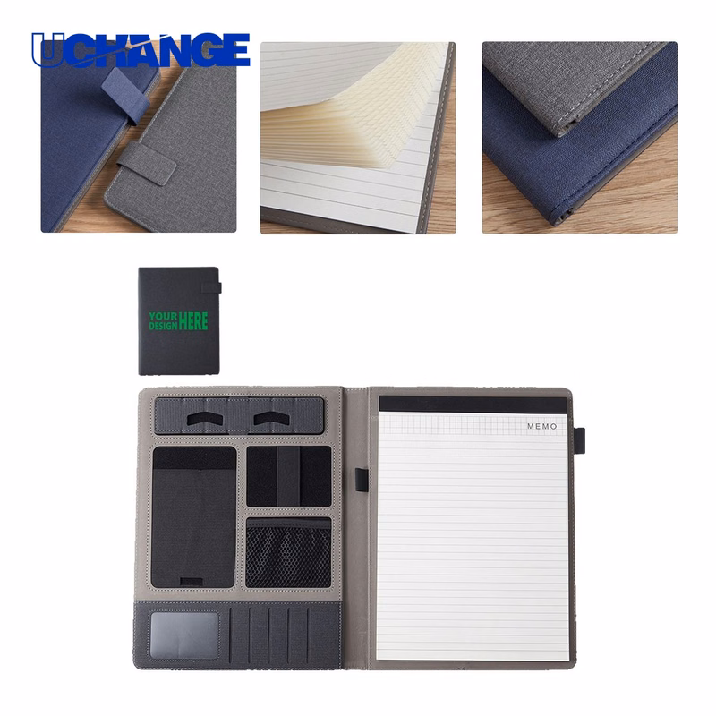 Multifunctional Gray Fabric Folder Organizer for Contracts