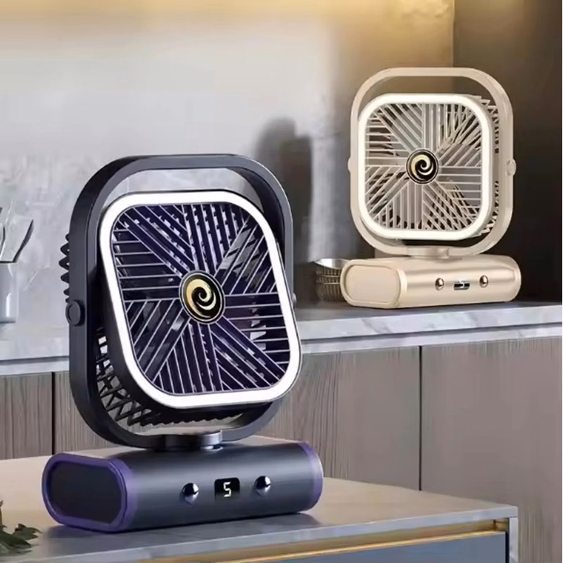 1200 mAh Portable Small Desk Fan with Night Light
