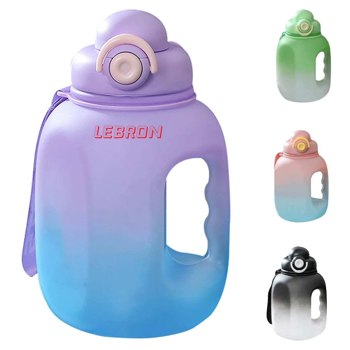 54 Oz Gradient Color Water Bottle Plastic Large Sport, custom plastic water bottle with logo imprint 1