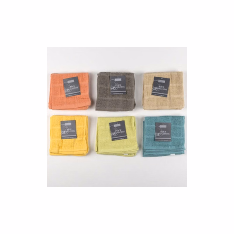 Dish Cloths - Assorted Colors 12 x 12 2 Pack
