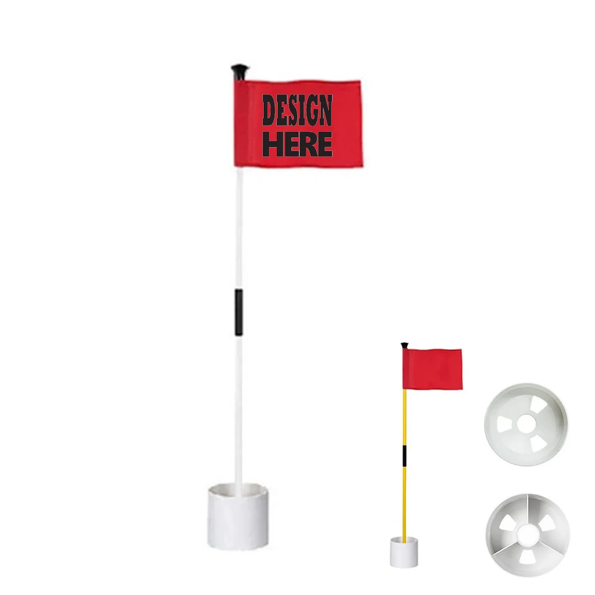 Golf Hole Pole Cup Flag Sticks Set 1