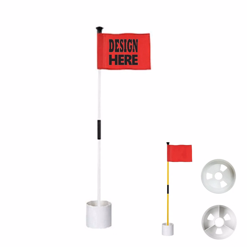 Golf Hole Pole Cup Flag Sticks Set