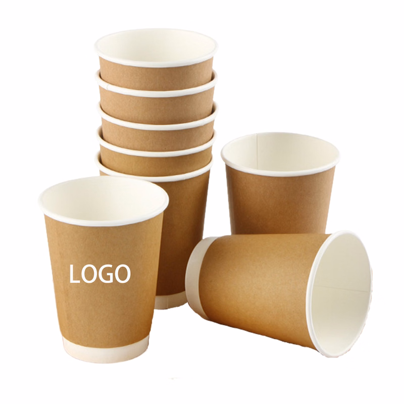 Duble-Wall Disposable Kraft Paper Coffee Cup 16oz