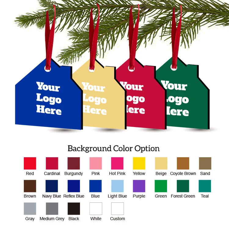 Free Shipping Solid Color Christmas Ornament - House 1