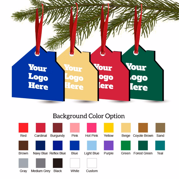 Free Shipping Solid Color Christmas Ornament - House
