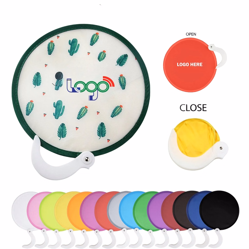 Custom Logo Foldable Round Disc Fans Pouch