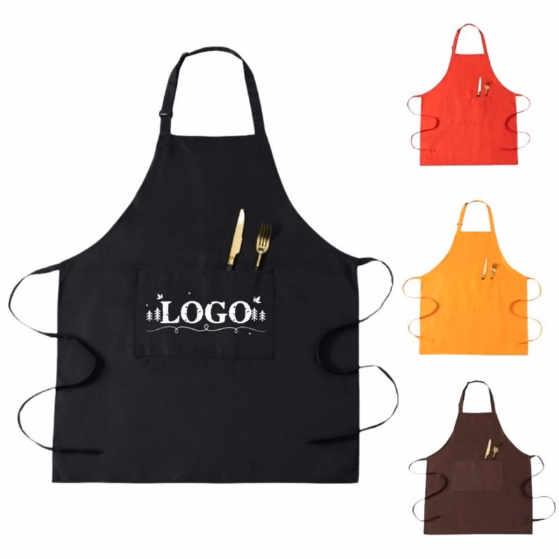 Waterproof Twill Bib Apron With Pockets