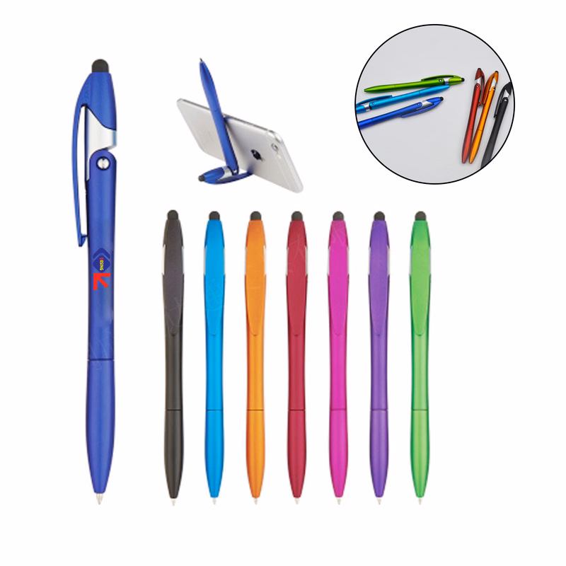 Versatile Folding Phone Stand with Ballpoint Tip