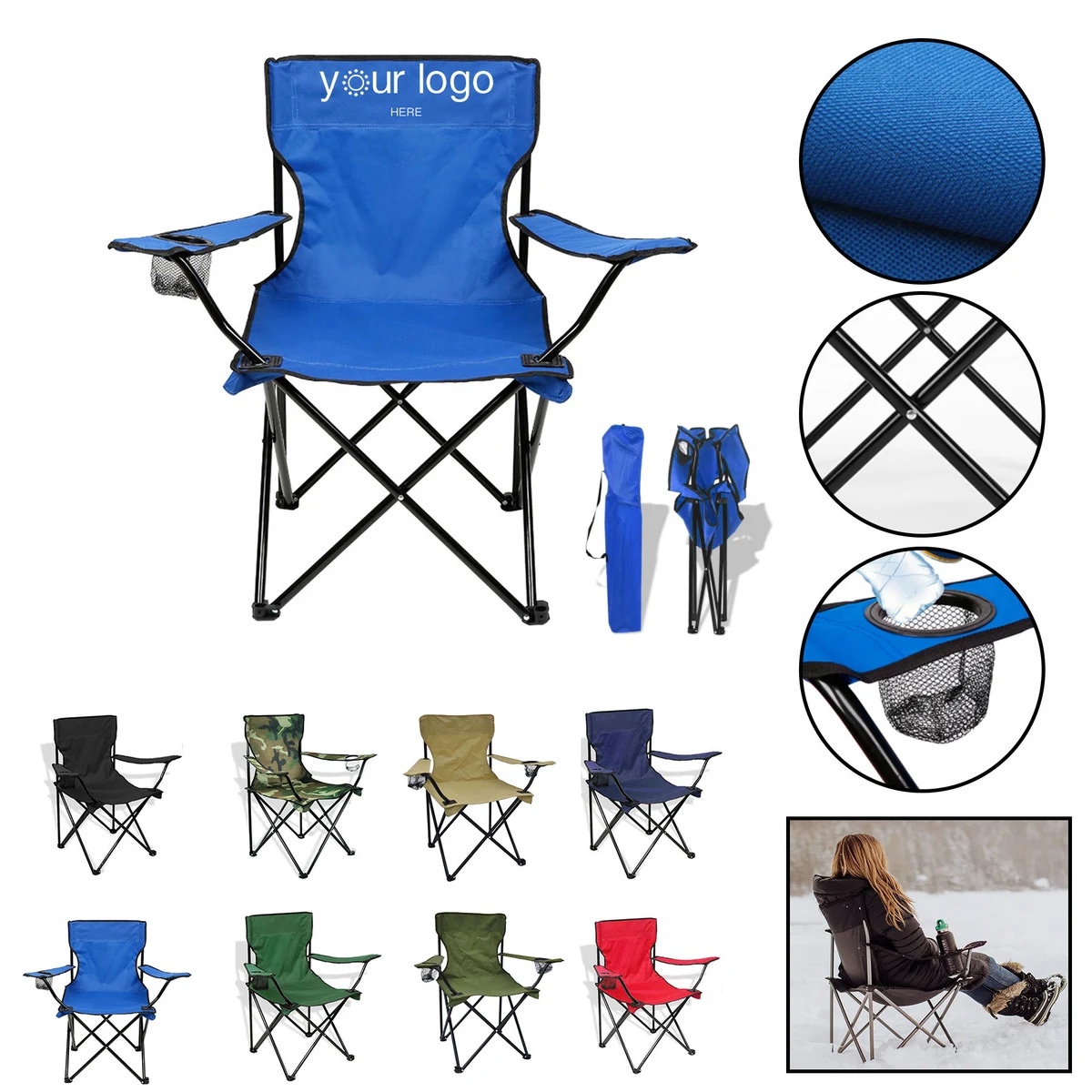 Folding Camping Beach Chairs With Beverage Holder 1