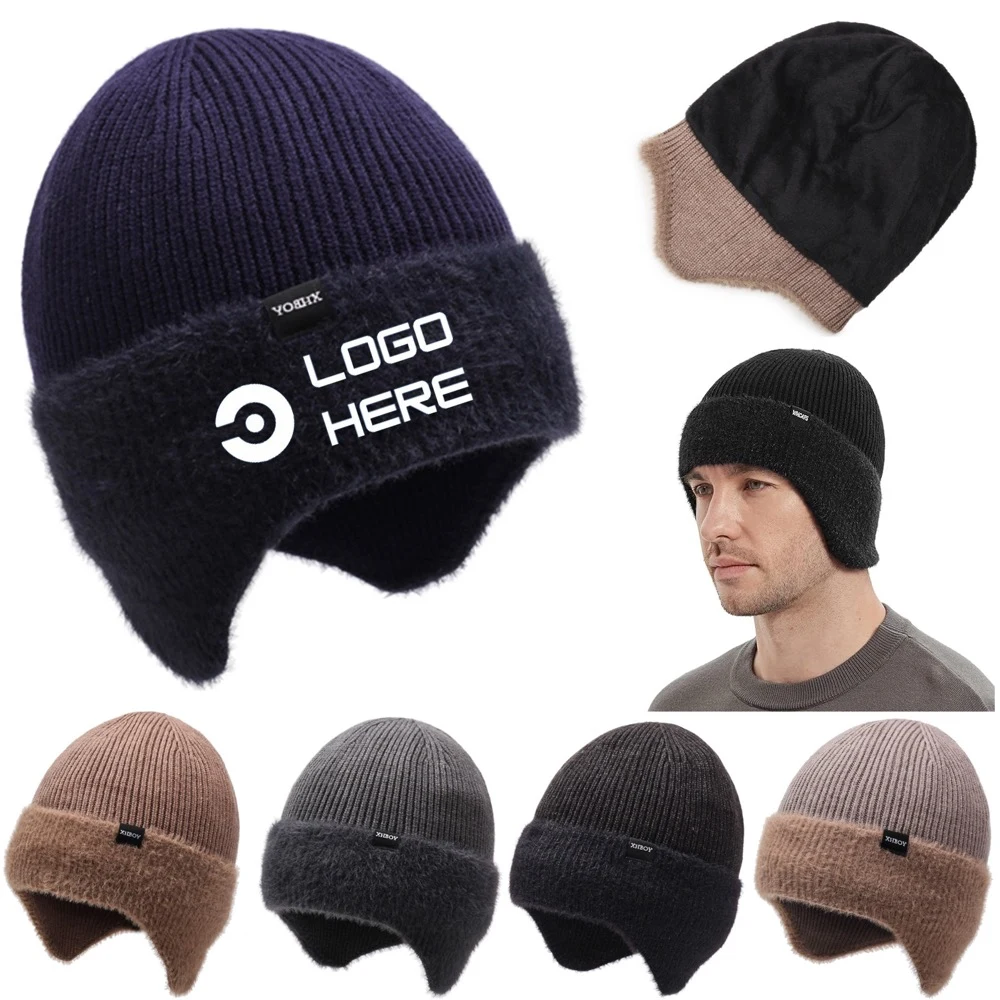 Winter Fleece Line Beanie With Earflap 1