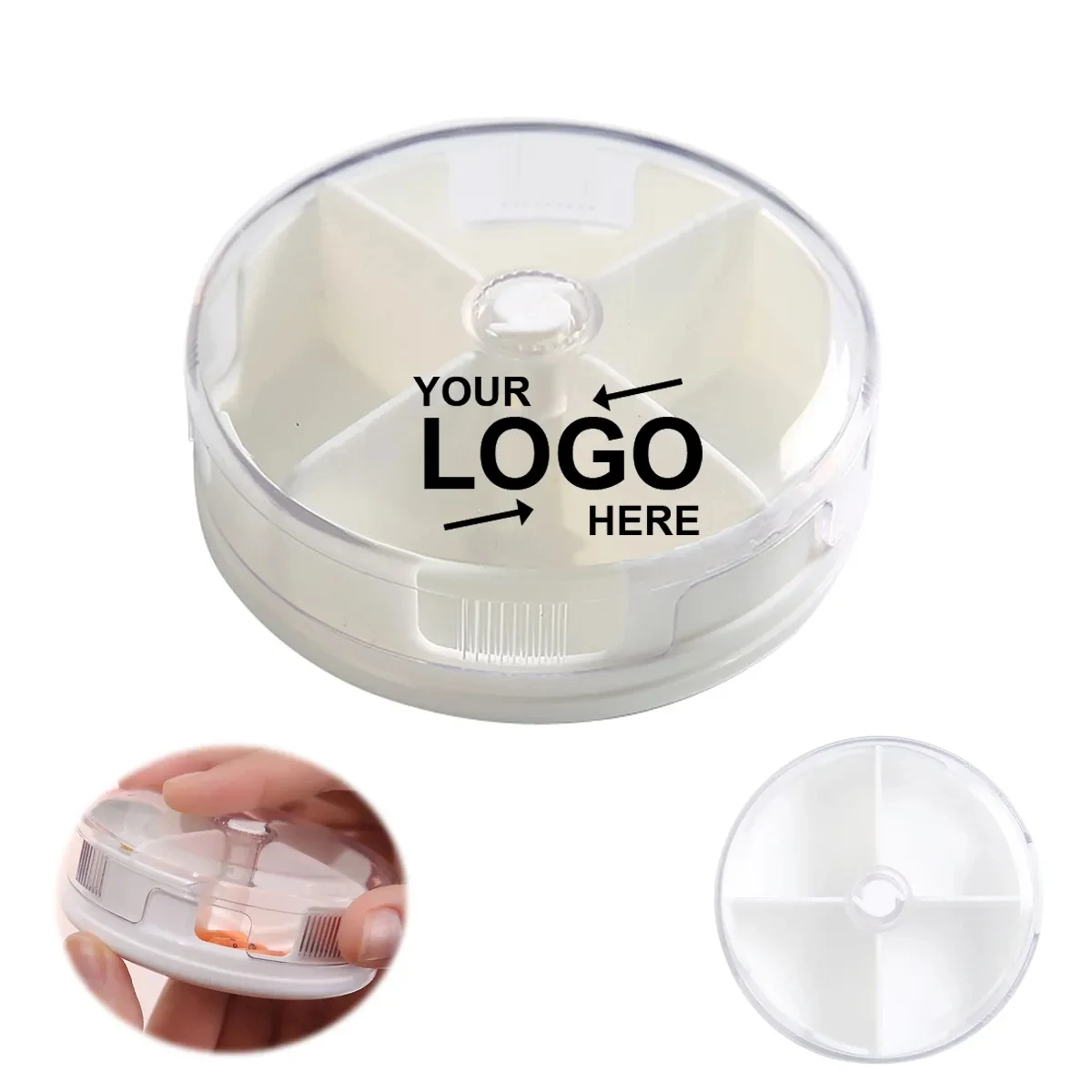 Circular Push Button Rotate Pill Organizer 1