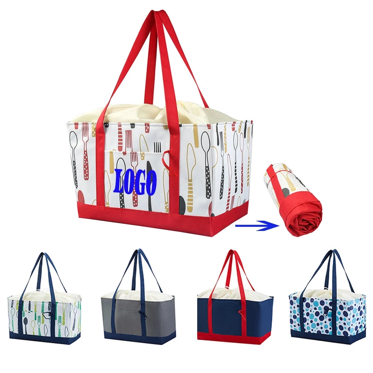 Insulated Foldable Large Utility Tote Bag 1