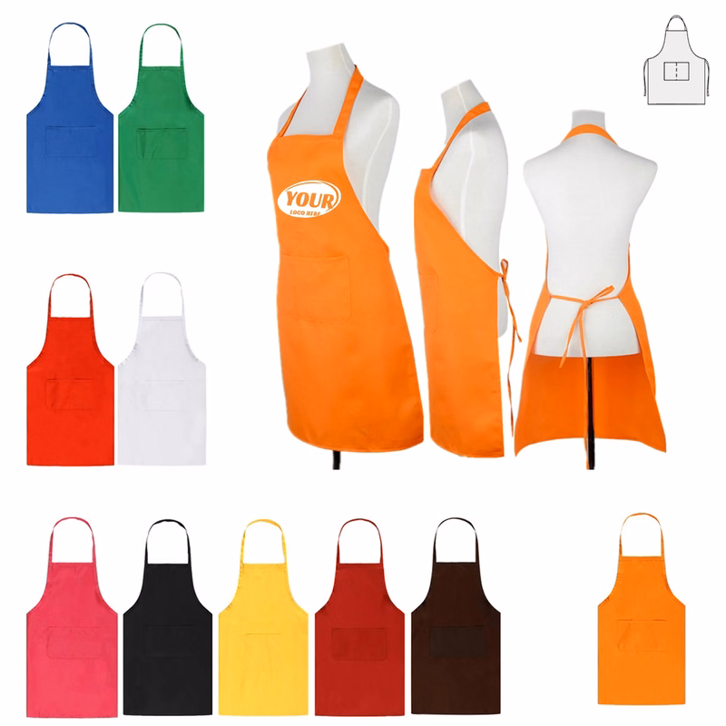 Unisex Plain Apron With Front Pocket