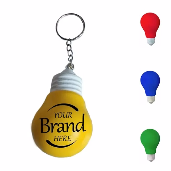 Custom PU Lightbulb Stress Reliever Keychain — Office & Event Giveaway