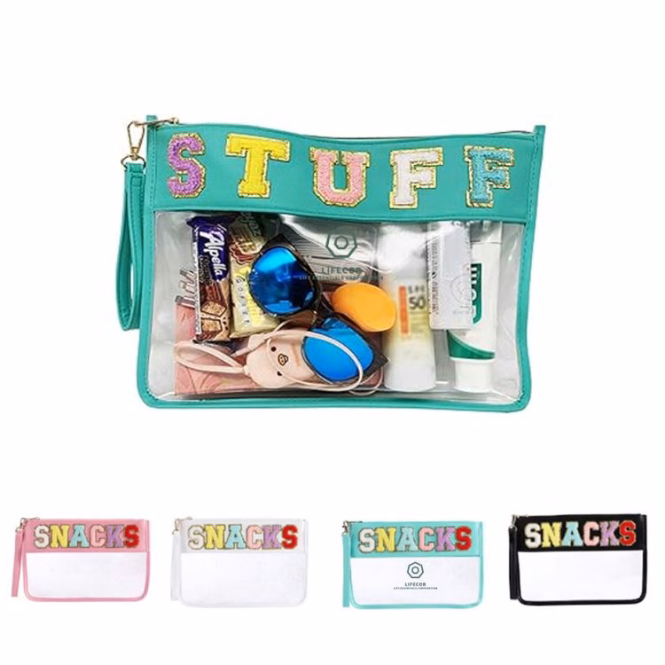 Letter Clear Tote Bag with Wrist Strap