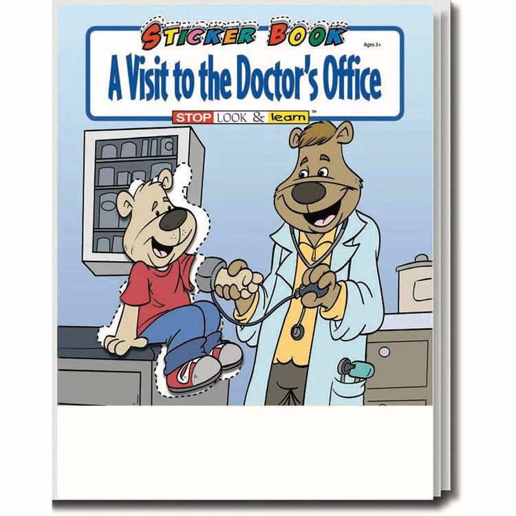 A Visit to the Doctor's Office Coloring Books - 8 Pages Stickers Ages 3-11