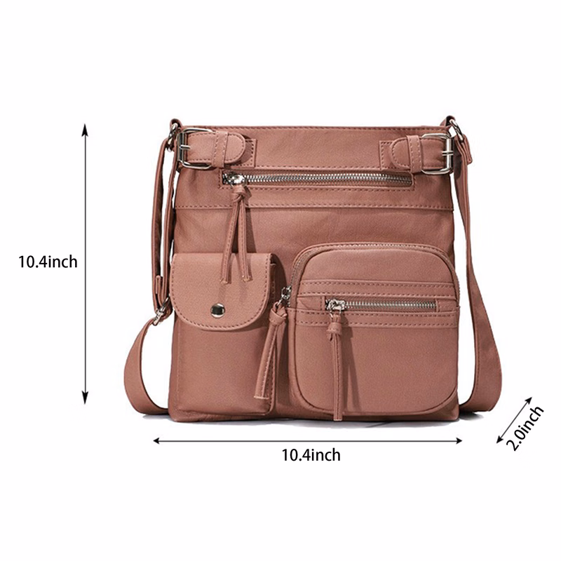 Pu Waterproof wear-resistant Cross-body Bag polychromatic