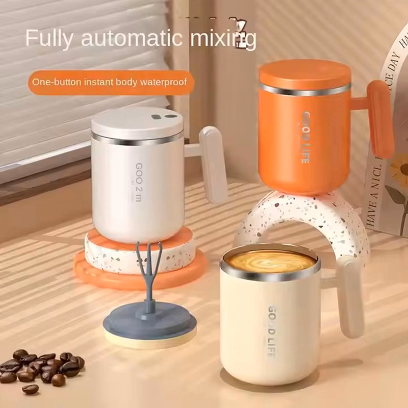 13 Oz. Automatic Mixing Stainless Steel Coffee Cup
