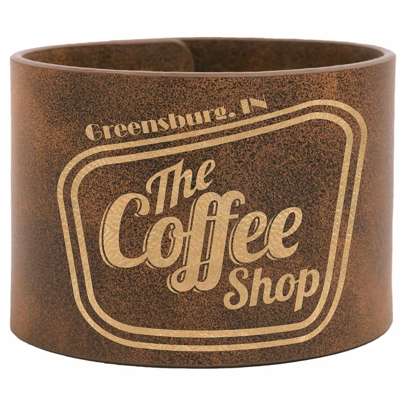 9 1/2" x 2" Rustic/Gold Leatherette Cuff Bracelet