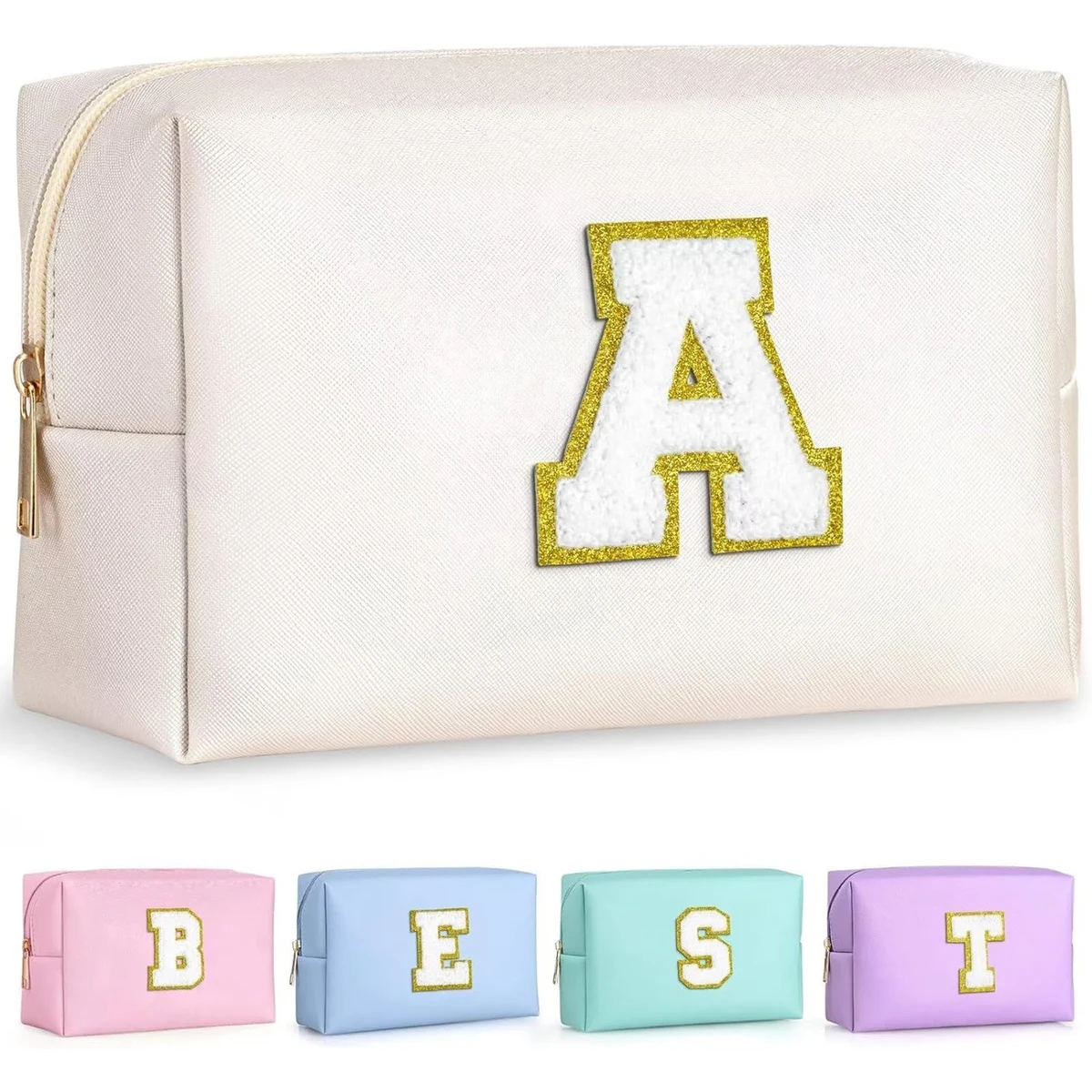 Custom Initial Makeup Bag with Zipper 1