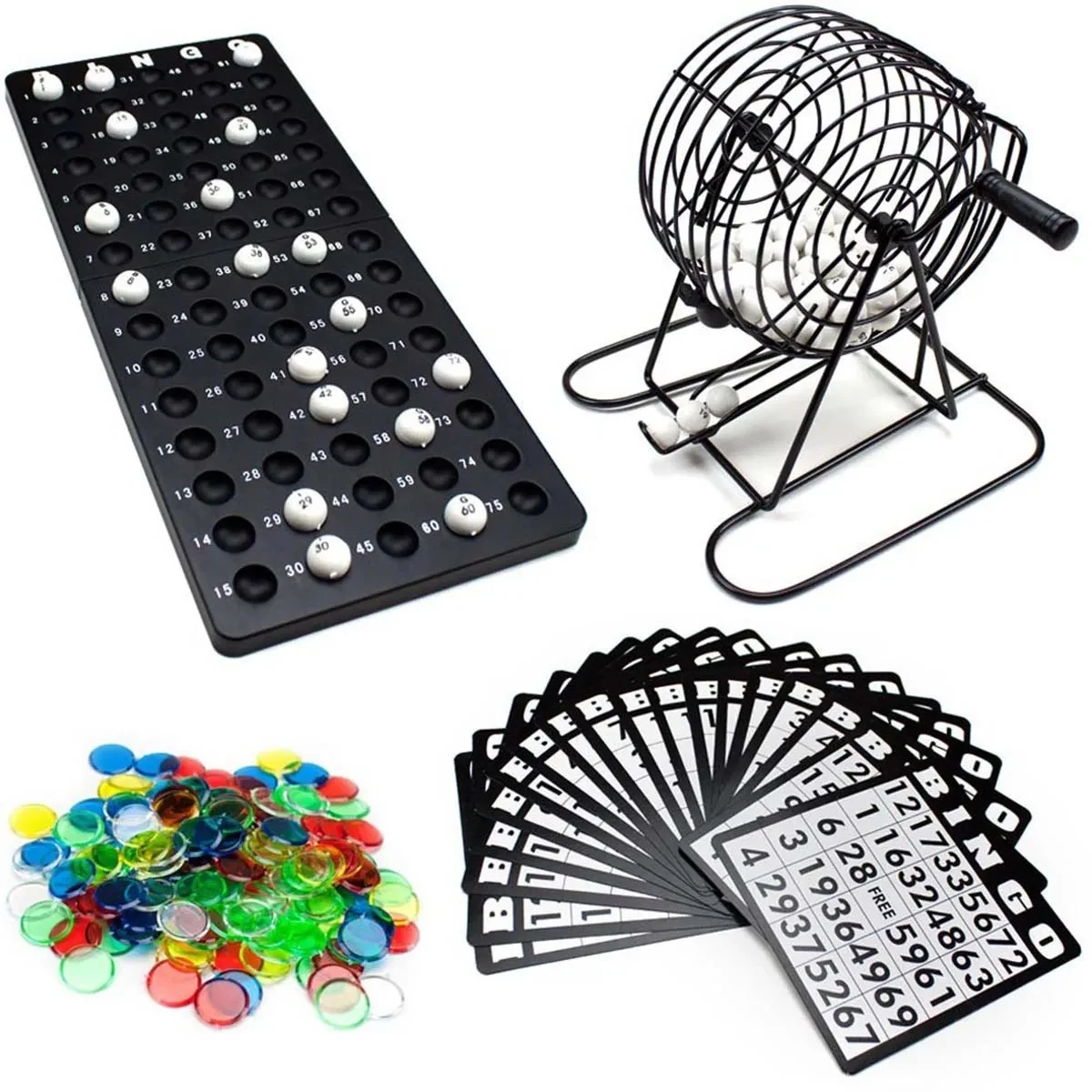 Delux Adults Bingo Game Set with Roller Cage And Board 1