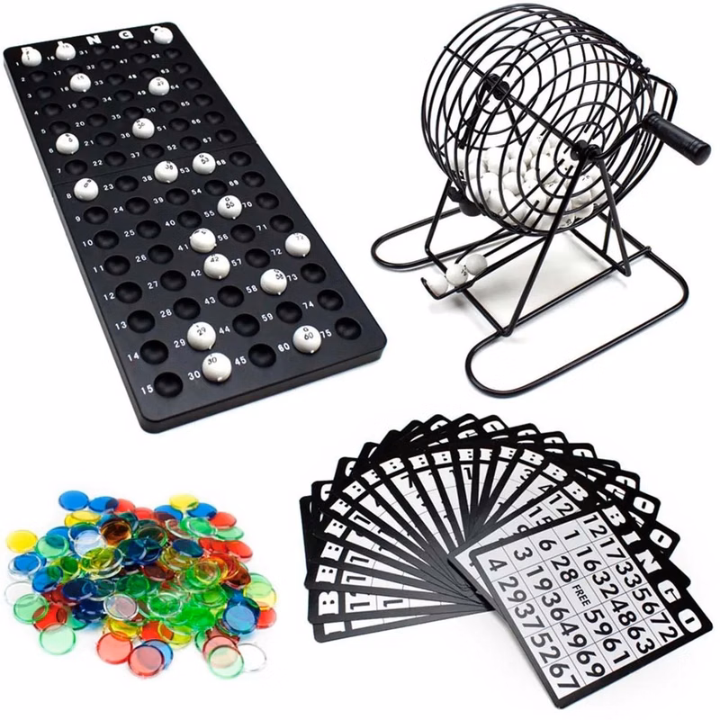 Delux Adults Bingo Game Set with Roller Cage And Board