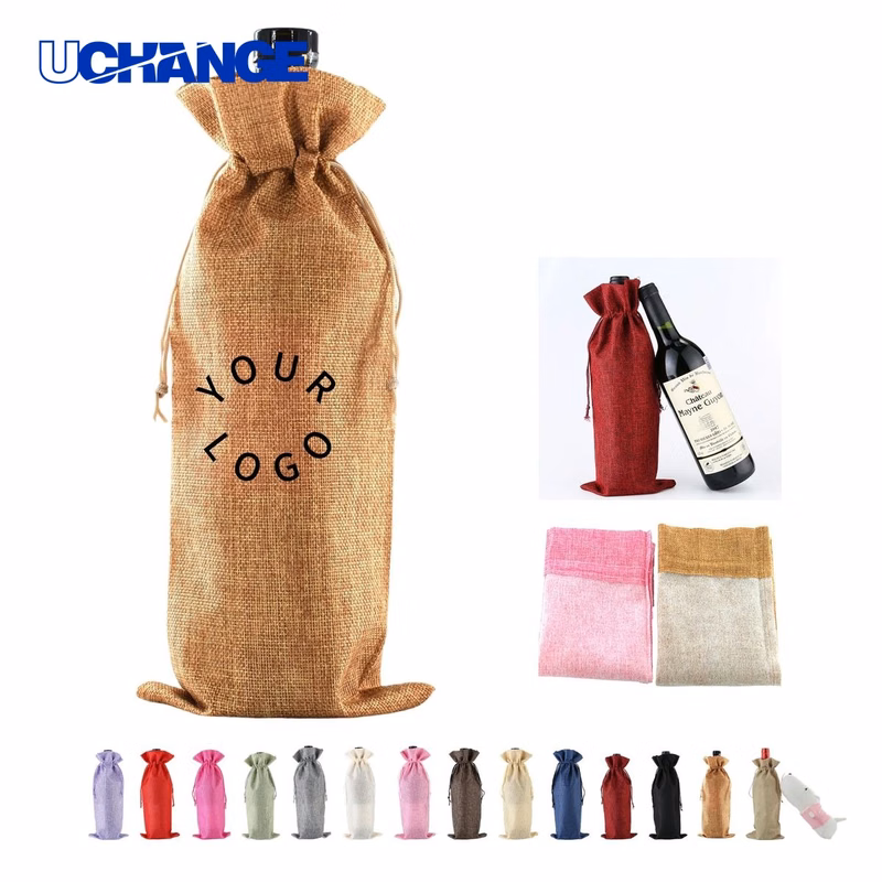 Rustic Burlap Wine Gift Sack Sleeve
