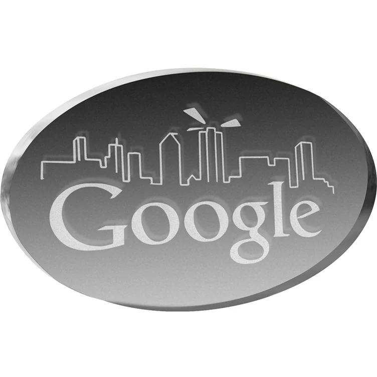 Clear Oval Paper Weight (4"x 2 1/2"x 3/8") Laser Engraved 1