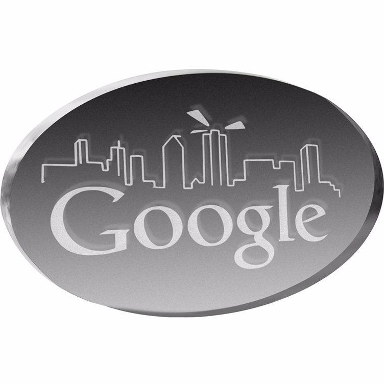 Clear Oval Paper Weight (4"x 2 1/2"x 3/8") Laser Engraved