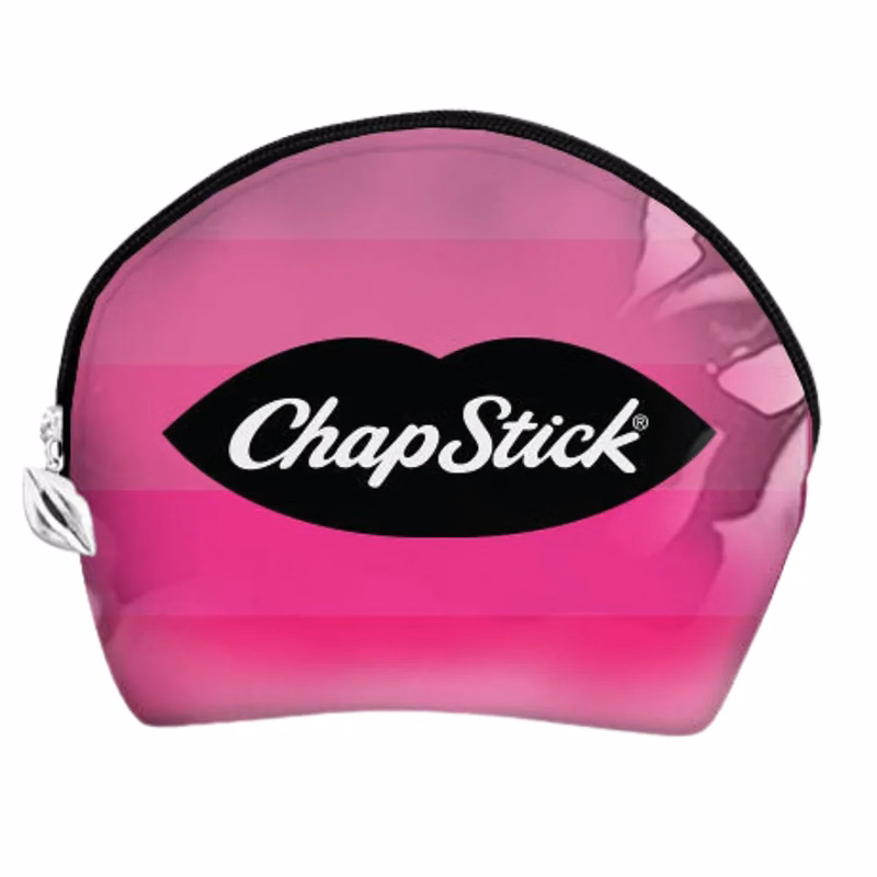 Half Moon Cosmetic Pouch with Clear Vinyl Overlay