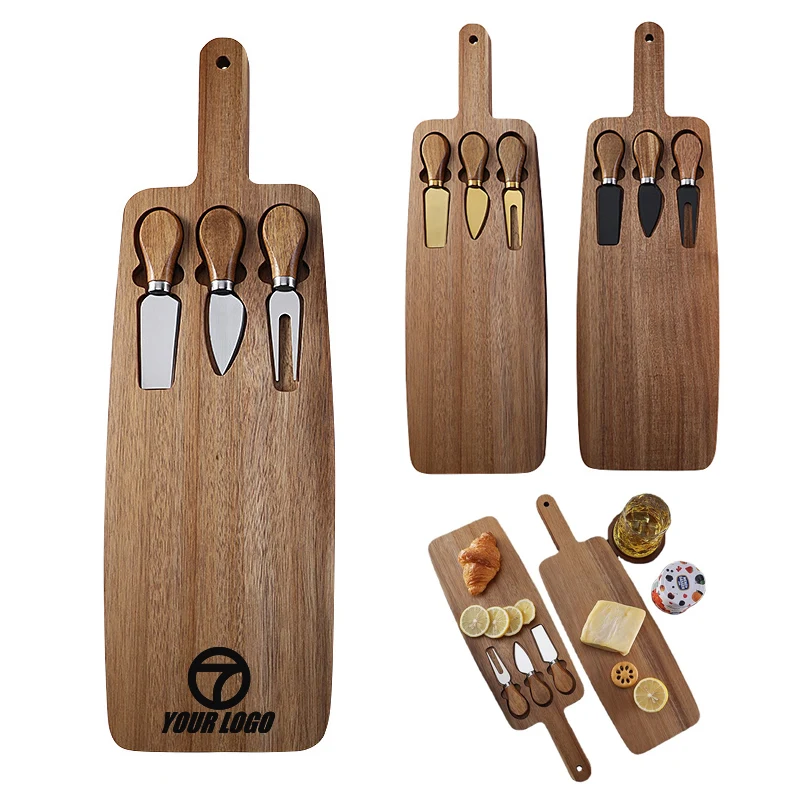 Eco-Friendly Wooden Cutting Board Cheese Knife Gift Set 1