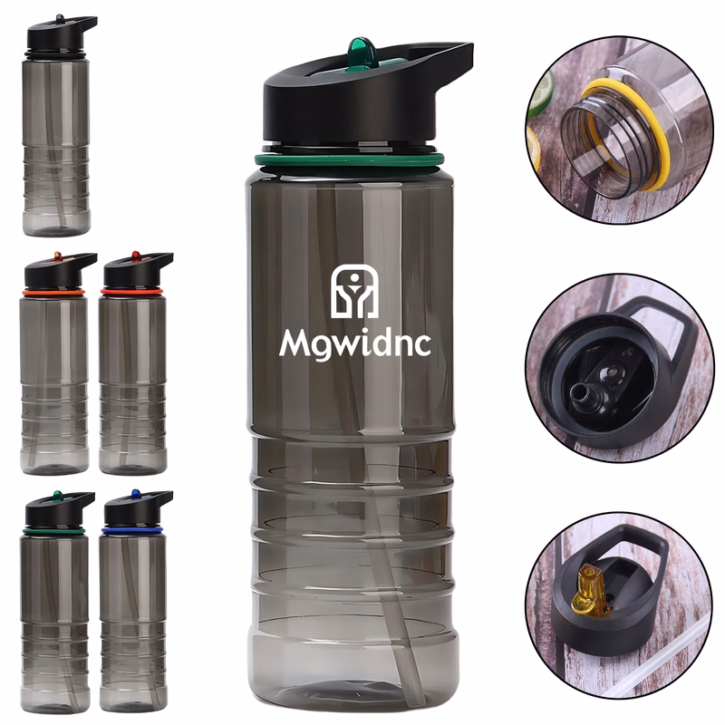 800ml Plastic Straw Cup-Outdoor Portable Sports Water Bottle