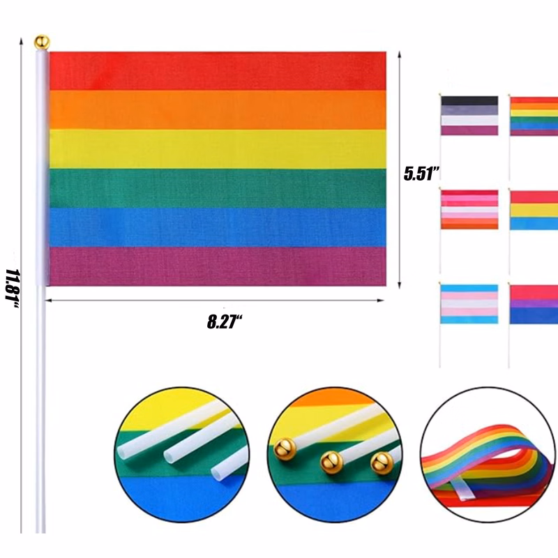 Proud Mini Hands Waving Rainbow Flag