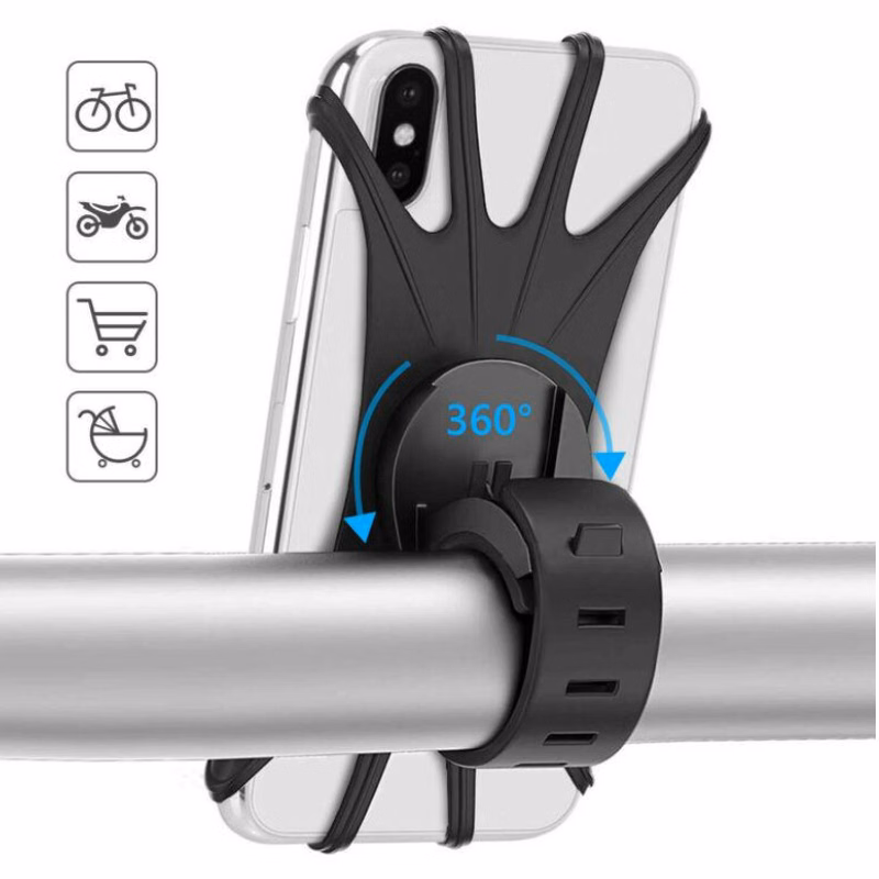 Silicone adjustable flexible mobile phone holders for bike