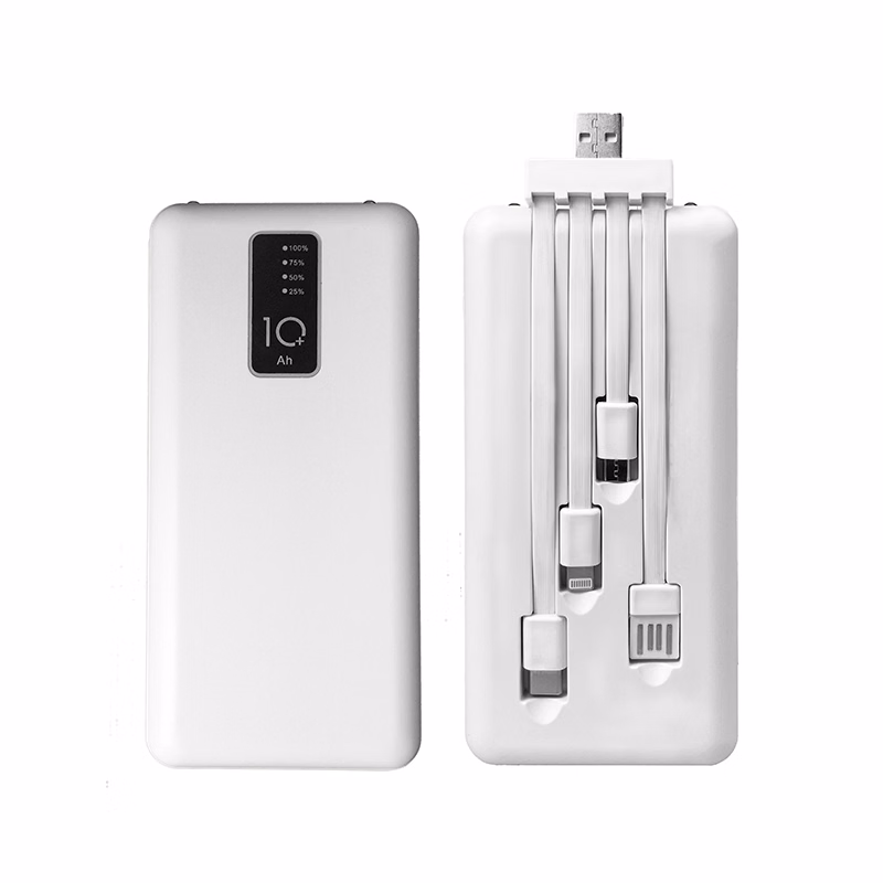Power Bank with 4 Built-in Cables - 10000 mAh